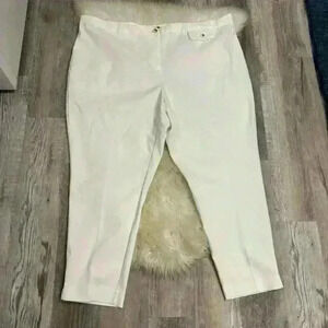 Vince Camuto white flap pocket cropped pants sz 24w